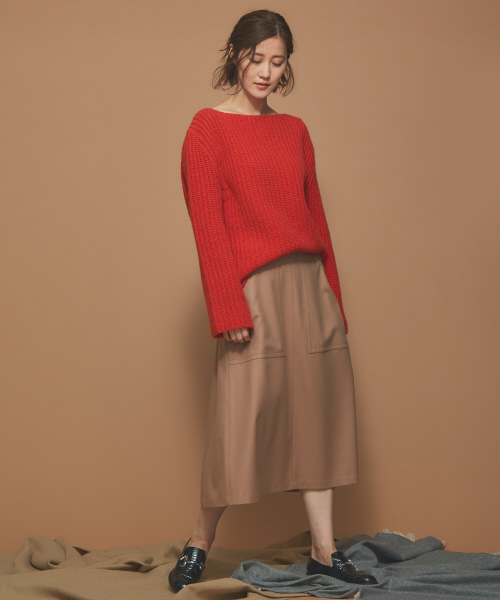 Abahouse Devinette(ドゥヴィネット)の「カラーローゲージプルオーバー(ニット/セーター・レディース・レッド/サックスブルー・フリー)」の11枚目の写真