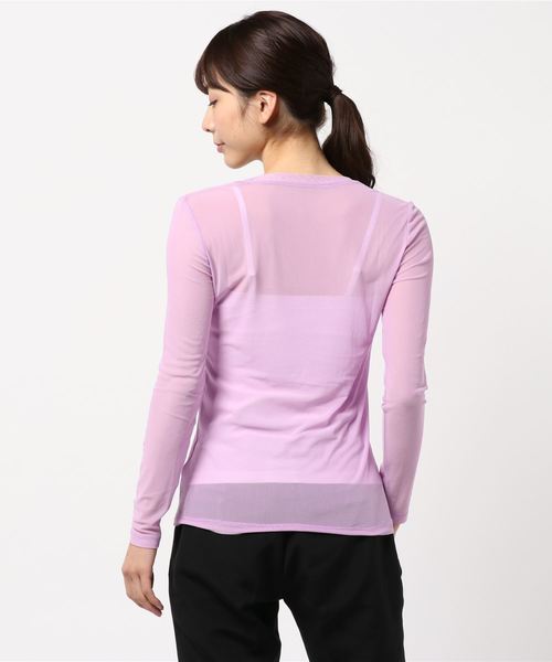 WEGO（ウィゴー）の「WEGO/シースルーロングTシャツ（Tシャツ/カットソー・レディース・ライトパープル/ブラック/ホワイト・FREE）」の5枚目の写真