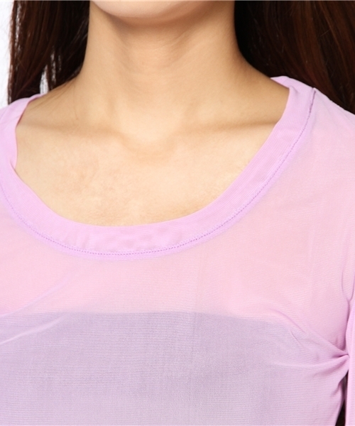 WEGO（ウィゴー）の「WEGO/シースルーロングTシャツ（Tシャツ/カットソー・レディース・ライトパープル/ブラック/ホワイト・FREE）」の7枚目の写真