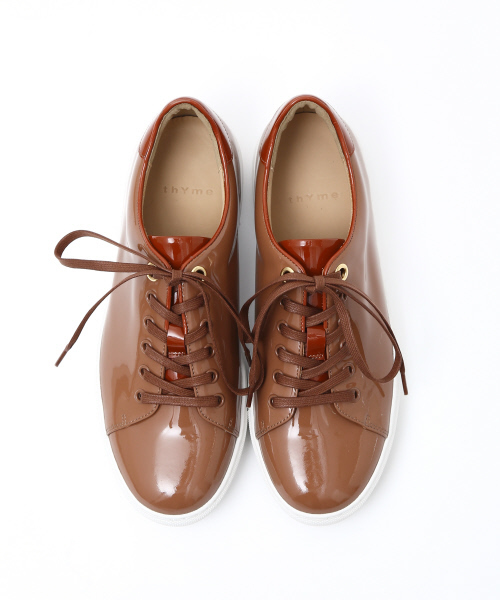 Au BANNISTER（オゥバニスター）の「チェック＆レザースニーカー（スニーカー・レディース・シルバー/その他/キャメル・38/39/35/36/37）」の2枚目の写真