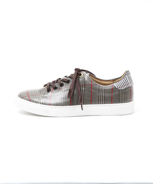 Au BANNISTER（オゥバニスター）の「チェック＆レザースニーカー（スニーカー・レディース・シルバー/その他/キャメル・38/39/35/36/37）」の5枚目の写真