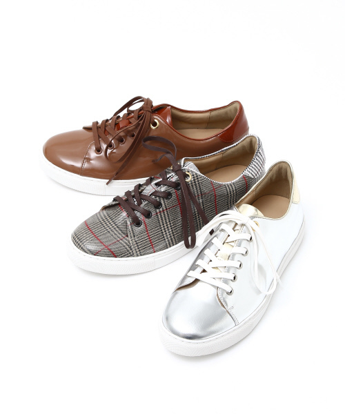 Au BANNISTER（オゥバニスター）の「チェック＆レザースニーカー（スニーカー・レディース・シルバー/その他/キャメル・38/39/35/36/37）」の21枚目の写真