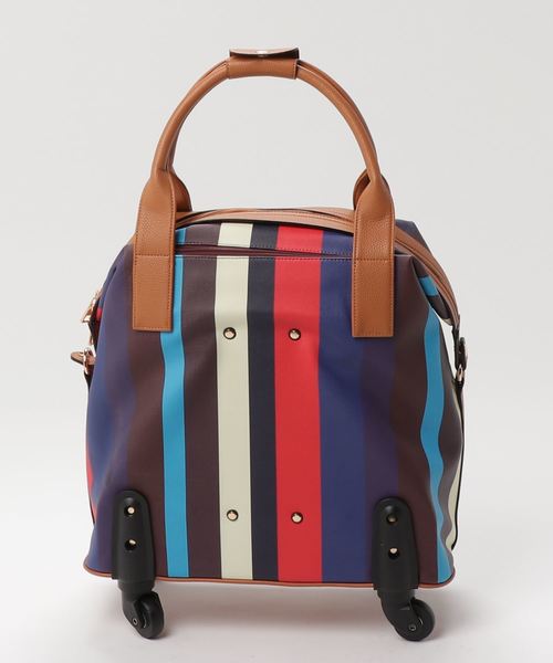 ４輪マルチストライプ柄　親子キャリーバック 4輪マルチストライプ柄親子キャリーBAG