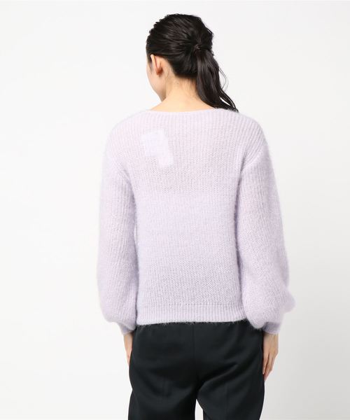 KOBE LETTUCE（コウベレタス）の「バルーンスリーブVネックモヘアタッチニットトップス＊レディース/セーター[C3573]神戸レタス（ニット/セーター・レディース・ベージュ/オフホワイト/ラベンダー・FREE）」の7枚目の写真