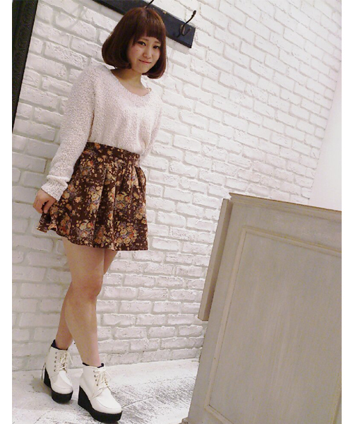 one after another NICE CLAUP（ワンアフターアナザーナイスクラップ）の「【ナイスクラップ】ポップコーンニット（ニット/セーター・レディース・ミント/ブルー/ピンク・FREE）」の6枚目の写真