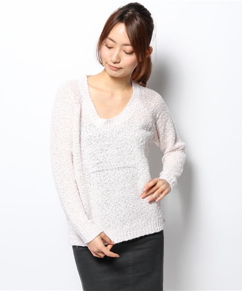 one after another NICE CLAUP（ワンアフターアナザーナイスクラップ）の「【ナイスクラップ】ポップコーンニット（ニット/セーター・レディース・ミント/ブルー/ピンク・FREE）」の13枚目の写真