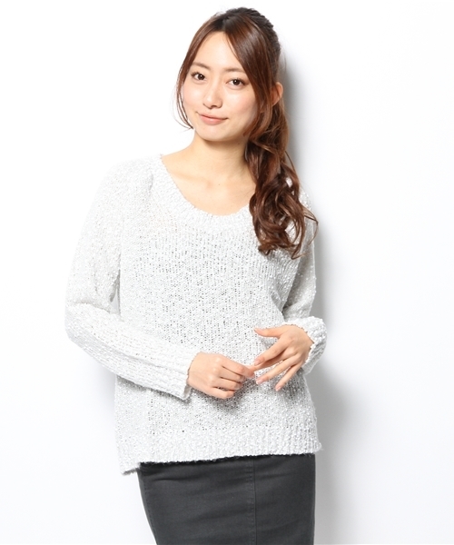 one after another NICE CLAUP（ワンアフターアナザーナイスクラップ）の「【ナイスクラップ】ポップコーンニット（ニット/セーター・レディース・ミント/ブルー/ピンク・FREE）」の3枚目の写真