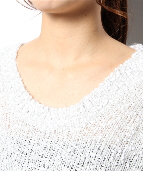 one after another NICE CLAUP（ワンアフターアナザーナイスクラップ）の「【ナイスクラップ】ポップコーンニット（ニット/セーター・レディース・ミント/ブルー/ピンク・FREE）」の10枚目の写真