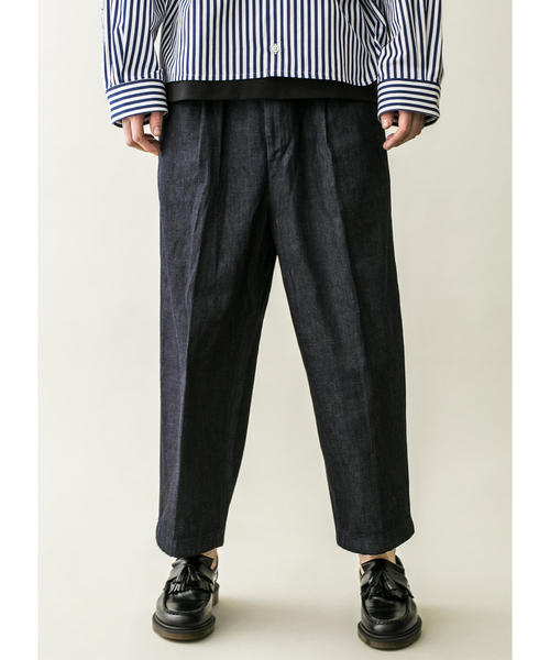 MONKEY TIME（モンキータイム）の「＜monkey time＞  DENIM WIDE 1P ANKLE/ワイドアンクル（デニムパンツ・メンズ・ネイビー・L/M/S）」の4枚目の写真