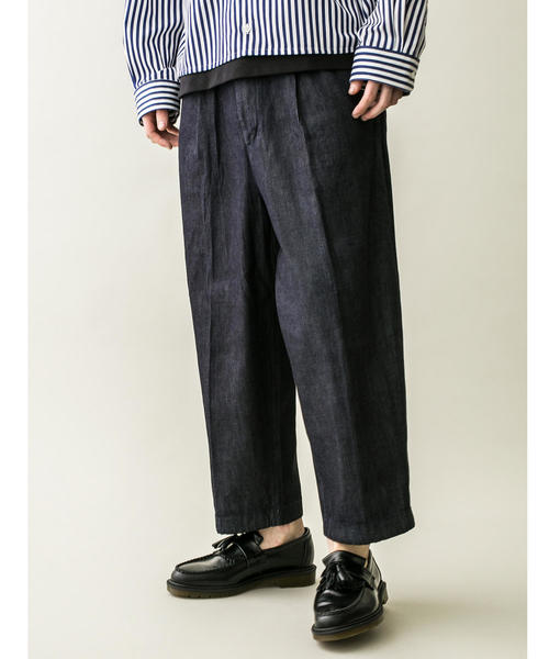 MONKEY TIME（モンキータイム）の「＜monkey time＞  DENIM WIDE 1P ANKLE/ワイドアンクル（デニムパンツ・メンズ・ネイビー・L/M/S）」の5枚目の写真