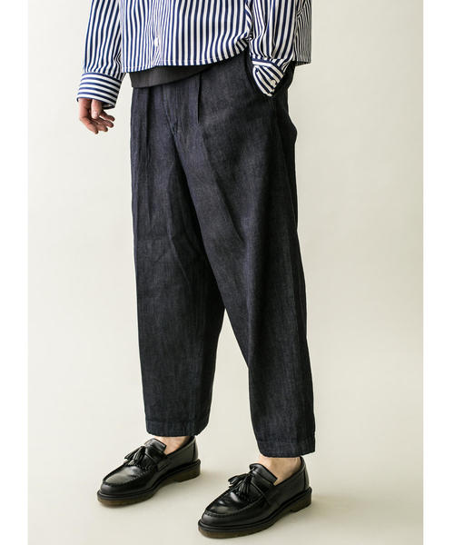 MONKEY TIME（モンキータイム）の「＜monkey time＞  DENIM WIDE 1P ANKLE/ワイドアンクル（デニムパンツ・メンズ・ネイビー・L/M/S）」の6枚目の写真