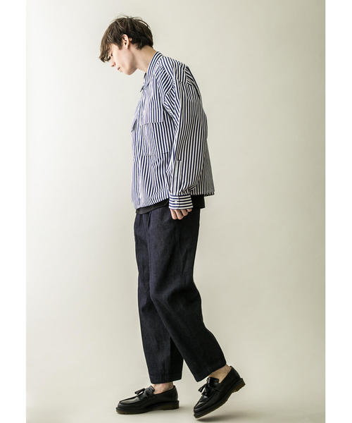 MONKEY TIME（モンキータイム）の「＜monkey time＞  DENIM WIDE 1P ANKLE/ワイドアンクル（デニムパンツ・メンズ・ネイビー・L/M/S）」の2枚目の写真