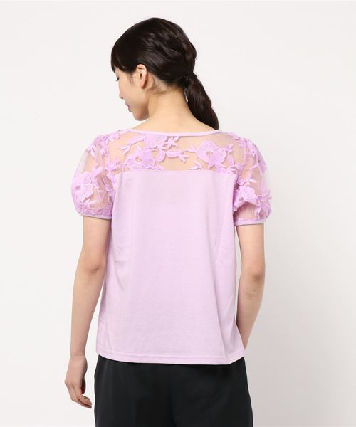 GeeRA(ジーラ)の「立体モチーフレーストップス(Tシャツ/カットソー・レディース・ラベンダー・X-LARGE/MEDIUM/LARGE/SMALL)」の3枚目の写真