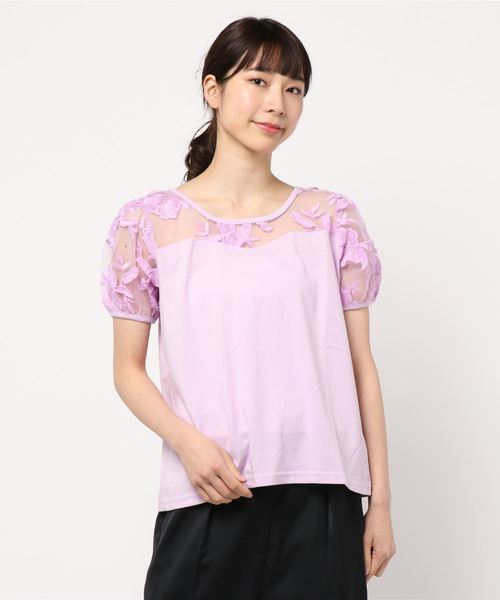 GeeRA(ジーラ)の「立体モチーフレーストップス(Tシャツ/カットソー・レディース・ラベンダー・X-LARGE/MEDIUM/LARGE/SMALL)」の6枚目の写真
