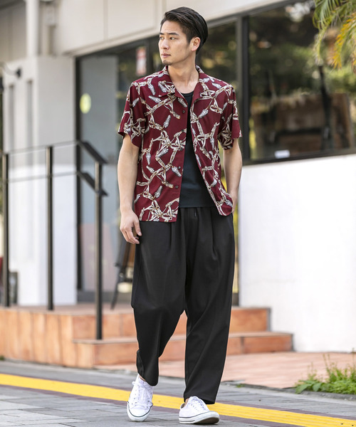 A.S.M（エーエスエム）の「ヴィンテージ チェーン柄 オープンカラー