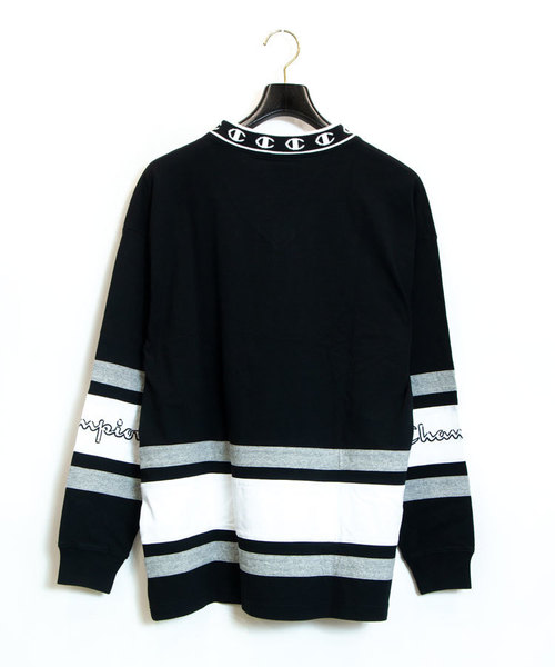 Champion(チャンピオン)の「Champion/チャンピオン FOOTBALL L/S TEE-C3-Q407(Tシャツ/カットソー・メンズ・ホワイト/ブラック/バイオレット・M/L/XL)」の7枚目の写真