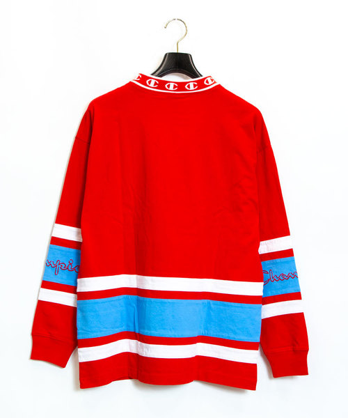 Champion(チャンピオン)の「Champion/チャンピオン FOOTBALL L/S TEE-C3-Q407(Tシャツ/カットソー・メンズ・ホワイト/ブラック/バイオレット・M/L/XL)」の8枚目の写真