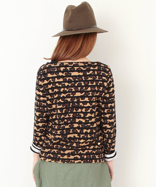 Ray BEAMS(レイビームス)の「●MUVEIL×Ray BEAMS / 別注 ボーダートップス(Tシャツ/カットソー・レディース・ブラウン/ダークグリーン・ONE SIZE)」の9枚目の写真