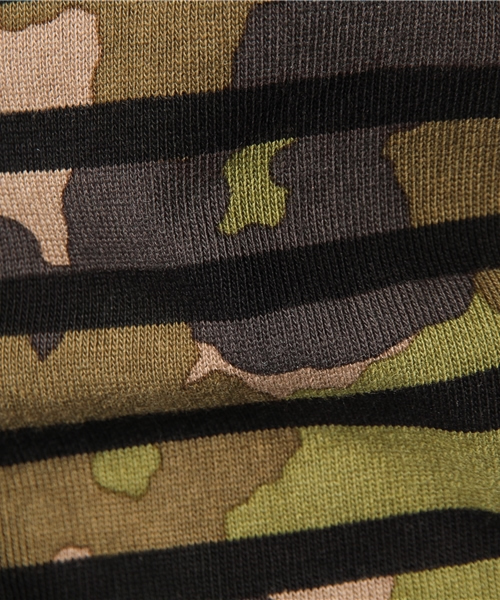 Ray BEAMS(レイビームス)の「●MUVEIL×Ray BEAMS / 別注 ボーダートップス(Tシャツ/カットソー・レディース・ブラウン/ダークグリーン・ONE SIZE)」の8枚目の写真