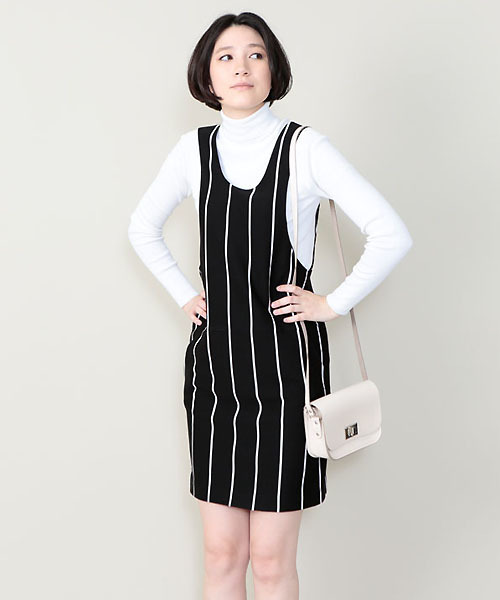 Elforbr エルフォーブル の ストライプジャンパースカート ワンピース Wear