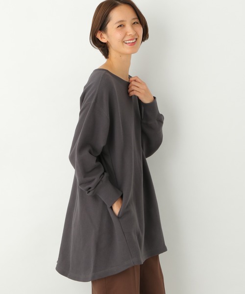 LEPSIM(レプシィム)の「ウラケバックロングチュニック 862553(チュニック・レディース・チャコールグレー/ブルーグレー/キャメル/グレイッシュベージュ・FREE)」の2枚目の写真