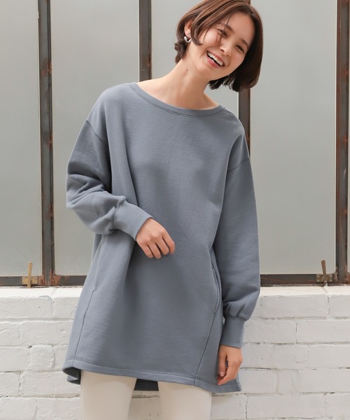 LEPSIM(レプシィム)の「ウラケバックロングチュニック 862553(チュニック・レディース・チャコールグレー/ブルーグレー/キャメル/グレイッシュベージュ・FREE)」の3枚目の写真
