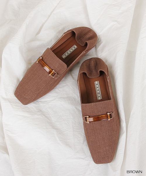 RANDA（ランダ）の「スクエアトゥビットローファーバブーシュ（ローファー・レディース・ブラック/ベージュ/ブラウン・LL/S/M/L）」の3枚目の写真