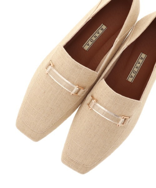 RANDA（ランダ）の「スクエアトゥビットローファーバブーシュ（ローファー・レディース・ブラック/ベージュ/ブラウン・LL/S/M/L）」の4枚目の写真