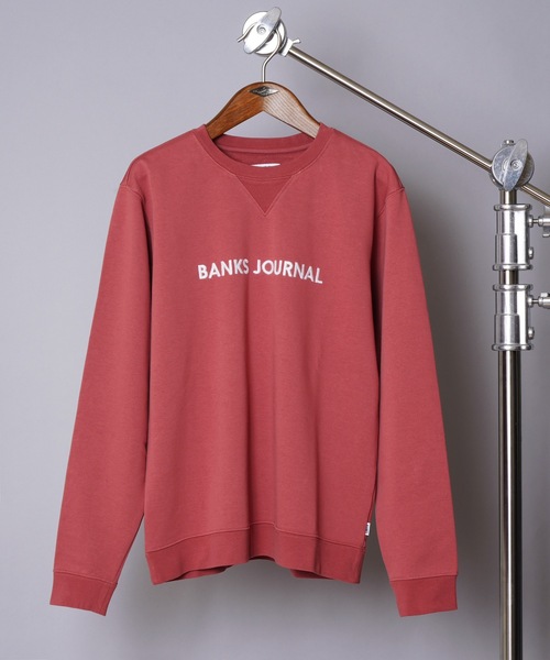 Smfl0001 Banks Banks バンクス のスウェット Smfl0001 バンクス new メンズ 長袖スウェットカットソー Smfl0001 を購入できます Far リラクシングシルエット ユニセックスサイジング ワンポイントプリントロゴ Banks バンクス のファッション メンズ