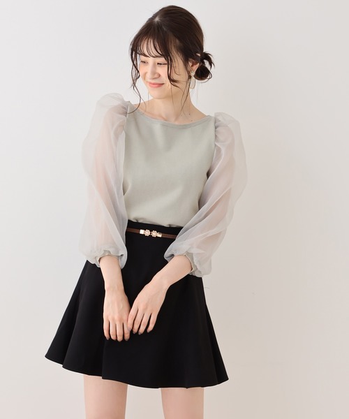 one after another NICE CLAUP(ワンアフターアナザーナイスクラップ)の「ベルト付きサーキュラーミニスカート(スカート・レディース・ベージュ/ブラック/グリーン系その他/ベージュ系その他・FREE)」の10枚目の写真