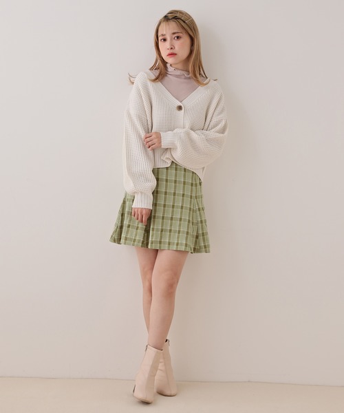 one after another NICE CLAUP(ワンアフターアナザーナイスクラップ)の「ベルト付きサーキュラーミニスカート(スカート・レディース・ベージュ/ブラック/グリーン系その他/ベージュ系その他・FREE)」の5枚目の写真