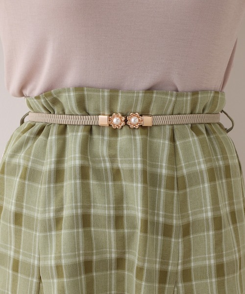 one after another NICE CLAUP(ワンアフターアナザーナイスクラップ)の「ベルト付きサーキュラーミニスカート(スカート・レディース・ベージュ/ブラック/グリーン系その他/ベージュ系その他・FREE)」の9枚目の写真