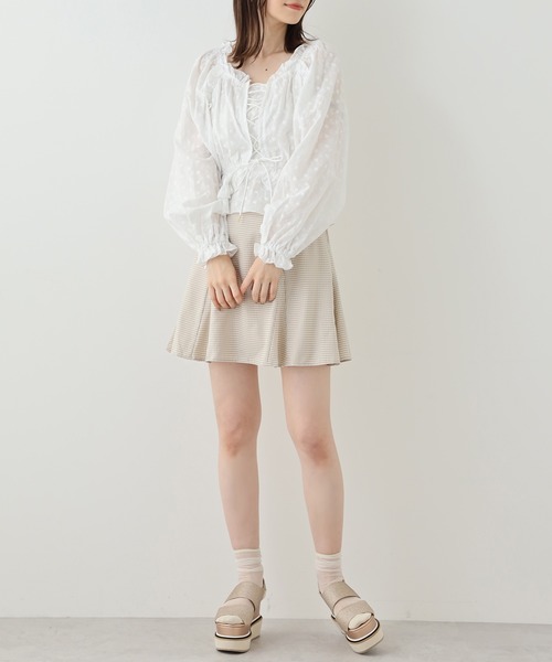 one after another NICE CLAUP(ワンアフターアナザーナイスクラップ)の「ベルト付きサーキュラーミニスカート(スカート・レディース・ベージュ/ブラック/グリーン系その他/ベージュ系その他・FREE)」の19枚目の写真