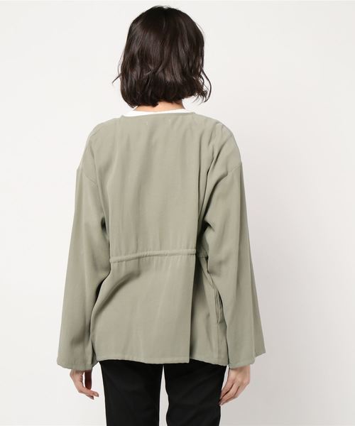 archives（アルシーヴ）の「ドロスト付ドレープジャケット（その他アウター・レディース・ベージュ/ブラック/カーキ・MEDIUM）」の4枚目の写真