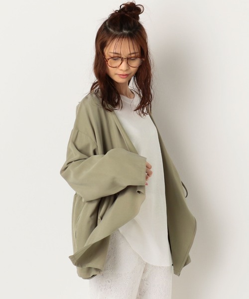 archives（アルシーヴ）の「ドロスト付ドレープジャケット（その他アウター・レディース・ベージュ/ブラック/カーキ・MEDIUM）」の3枚目の写真