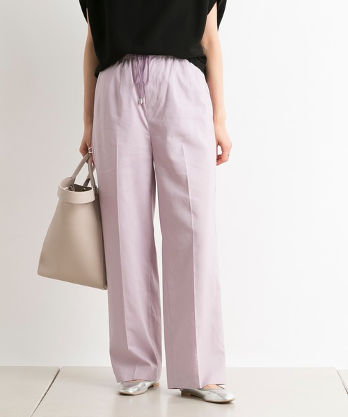 DouDou（ドゥドゥ）の「リネンドロストイージーパンツ（その他パンツ・レディース・ブラック/ライム/ラベンダー・FREE）」の3枚目の写真