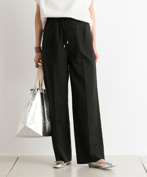 DouDou（ドゥドゥ）の「リネンドロストイージーパンツ（その他パンツ・レディース・ブラック/ライム/ラベンダー・FREE）」の2枚目の写真