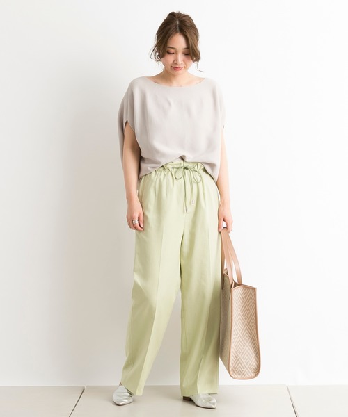 DouDou（ドゥドゥ）の「リネンドロストイージーパンツ（その他パンツ・レディース・ブラック/ライム/ラベンダー・FREE）」の7枚目の写真