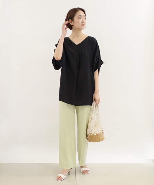 DouDou（ドゥドゥ）の「リネンドロストイージーパンツ（その他パンツ・レディース・ブラック/ライム/ラベンダー・FREE）」の14枚目の写真