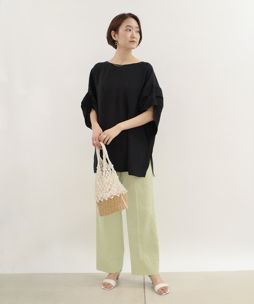 DouDou（ドゥドゥ）の「リネンドロストイージーパンツ（その他パンツ・レディース・ブラック/ライム/ラベンダー・FREE）」の16枚目の写真