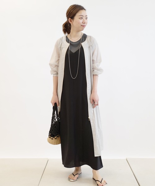 DouDou（ドゥドゥ）の「バックレースアップセットワンピース（ワンピース・レディース・ブラック/ベージュ/グリーン・FREE）」の5枚目の写真