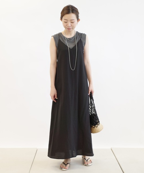 DouDou（ドゥドゥ）の「バックレースアップセットワンピース（ワンピース・レディース・ブラック/ベージュ/グリーン・FREE）」の11枚目の写真