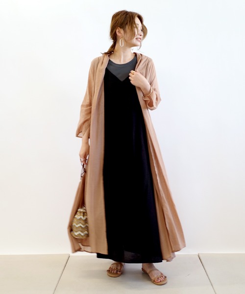 DouDou（ドゥドゥ）の「バックレースアップセットワンピース（ワンピース・レディース・ブラック/ベージュ/グリーン・FREE）」の6枚目の写真