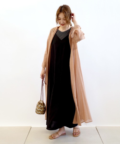 DouDou（ドゥドゥ）の「バックレースアップセットワンピース（ワンピース・レディース・ブラック/ベージュ/グリーン・FREE）」の12枚目の写真