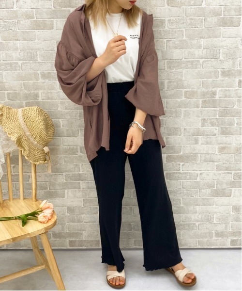 apres jour（アプレジュール）の「袖ボリュームシアーシャツ【ZOZOTOWN限定アイテム】（シャツ/ブラウス・レディース・ベージュ/モカ/ライトベージュ/スモークピンク・フリー）」の9枚目の写真