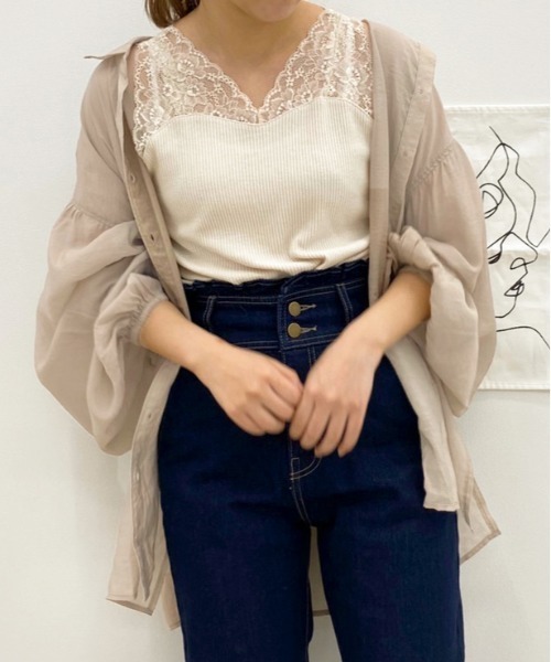 apres jour（アプレジュール）の「袖ボリュームシアーシャツ【ZOZOTOWN限定アイテム】（シャツ/ブラウス・レディース・ベージュ/モカ/ライトベージュ/スモークピンク・フリー）」の10枚目の写真