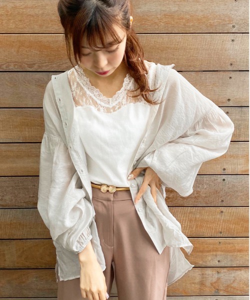 apres jour（アプレジュール）の「袖ボリュームシアーシャツ【ZOZOTOWN限定アイテム】（シャツ/ブラウス・レディース・ベージュ/モカ/ライトベージュ/スモークピンク・フリー）」の15枚目の写真