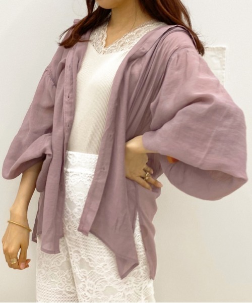 apres jour（アプレジュール）の「袖ボリュームシアーシャツ【ZOZOTOWN限定アイテム】（シャツ/ブラウス・レディース・ベージュ/モカ/ライトベージュ/スモークピンク・フリー）」の19枚目の写真