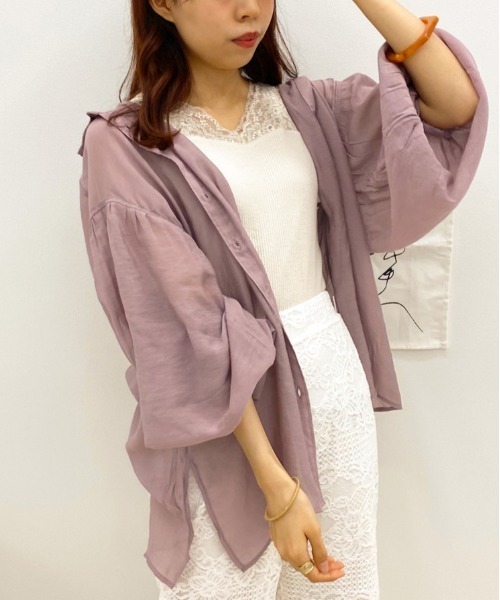 apres jour（アプレジュール）の「袖ボリュームシアーシャツ【ZOZOTOWN限定アイテム】（シャツ/ブラウス・レディース・ベージュ/モカ/ライトベージュ/スモークピンク・フリー）」の20枚目の写真