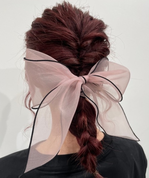 ap retro(アプレトロ)の「オーガンジースカーフリボン【ZOZO限定アイテム】(その他ヘアアクセサリー・レディース・ブラック/ブラウン/ピンク/ダークベージュ/ベージュ/パープル/ダークブラウン/ピンク系その他/ベージュ系その他/グリーン系その他/ホワイト系その他/グレー系その他・FREE)」の12枚目の写真